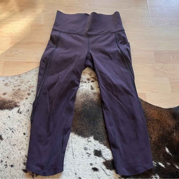 LULULEMON Pace Perfect Crop Legging Pants In Boysenberry Size 4 - Picture 4 of 11